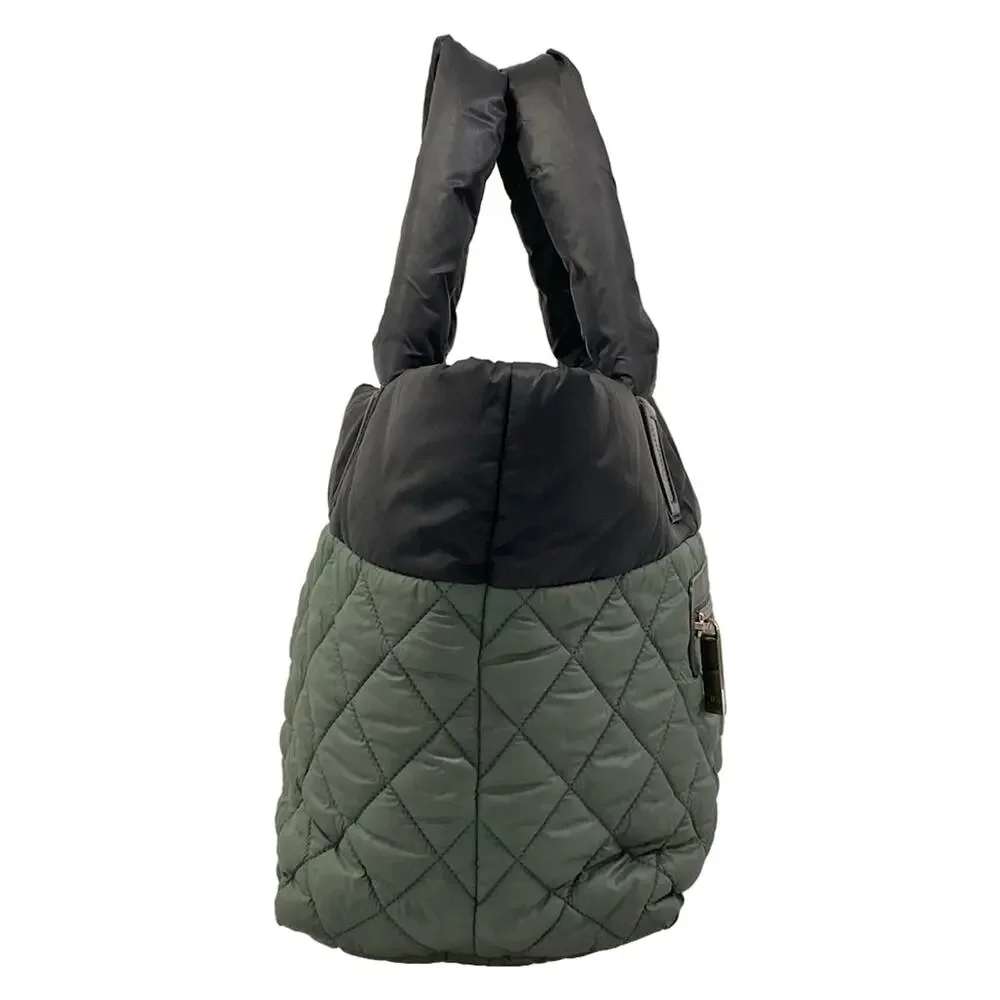 Chanel Coco Cocoon Tote Bag Green Black Gray